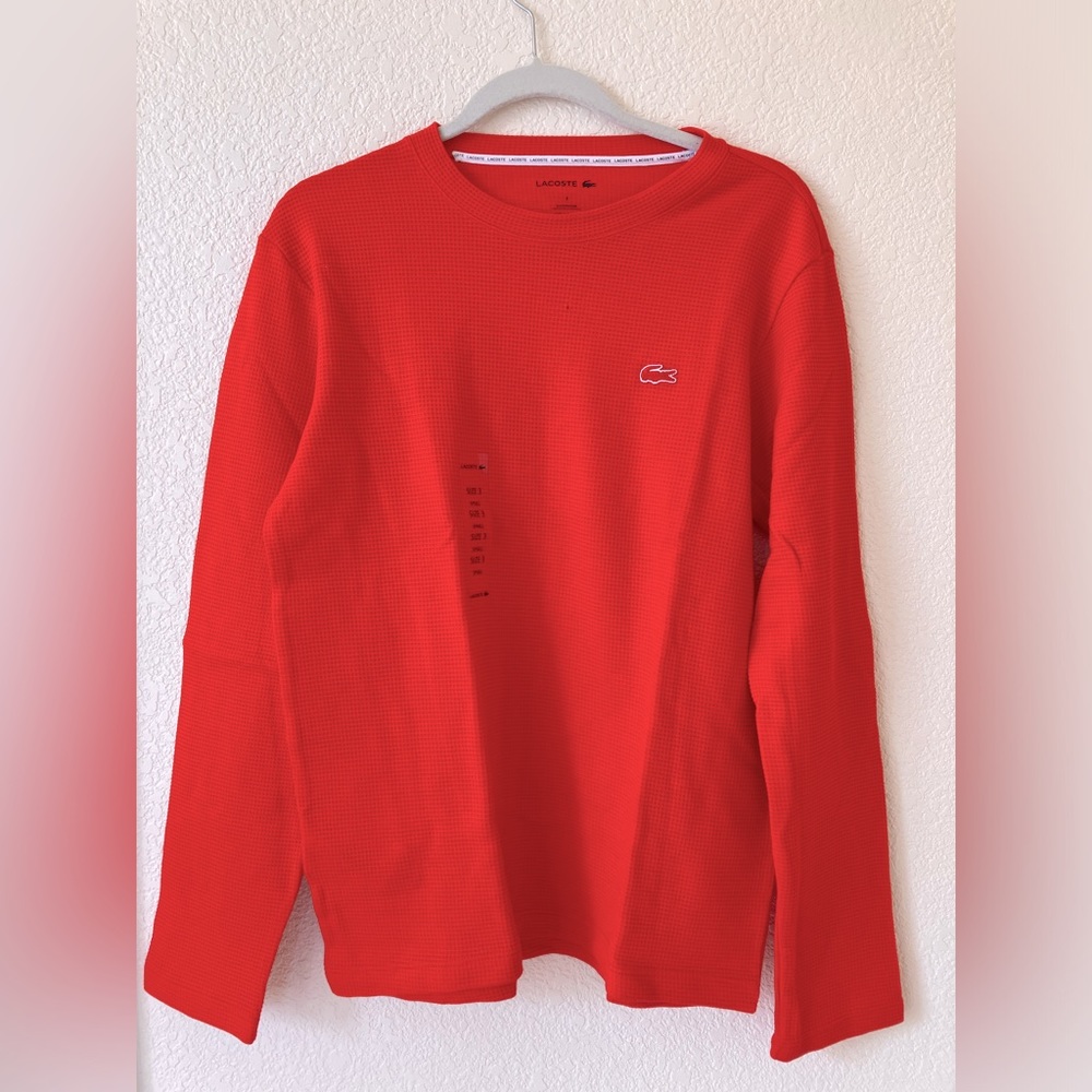Lacoste long sleeve red orange size 3 small NWT